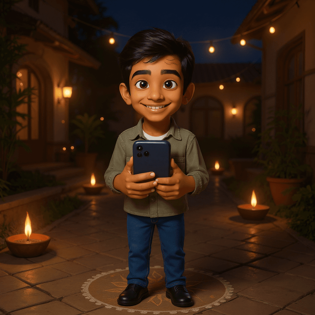 diwali-boy as a storybook character