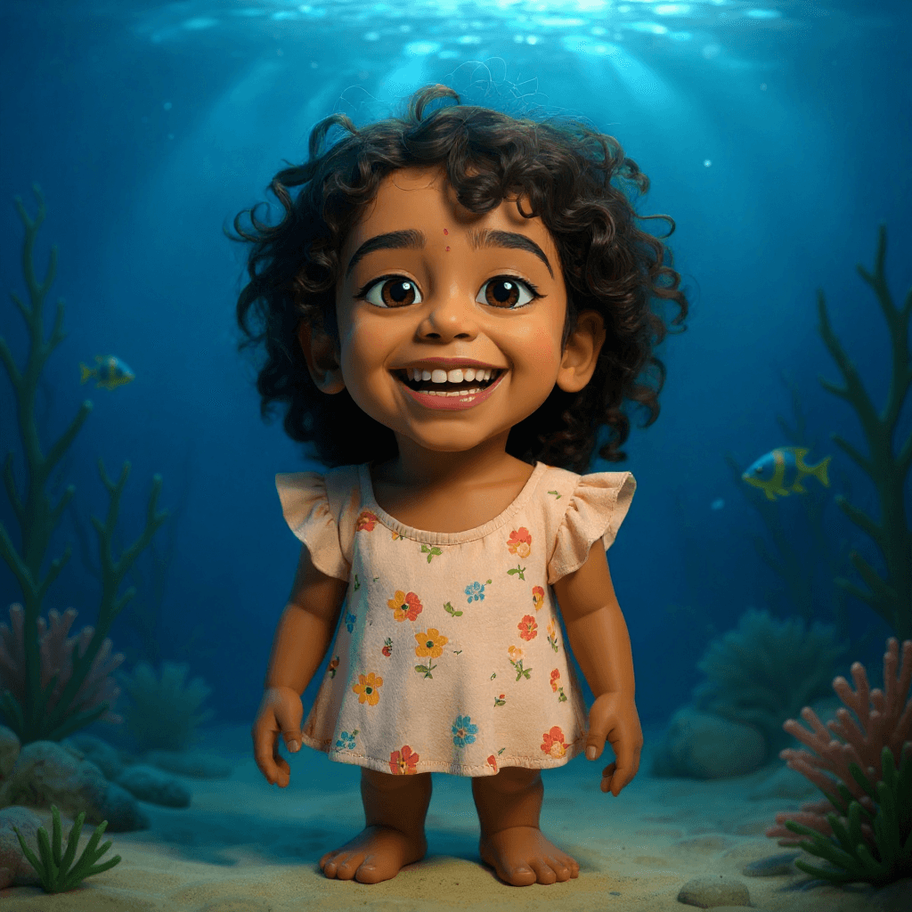 mermaid-girl as a storybook character