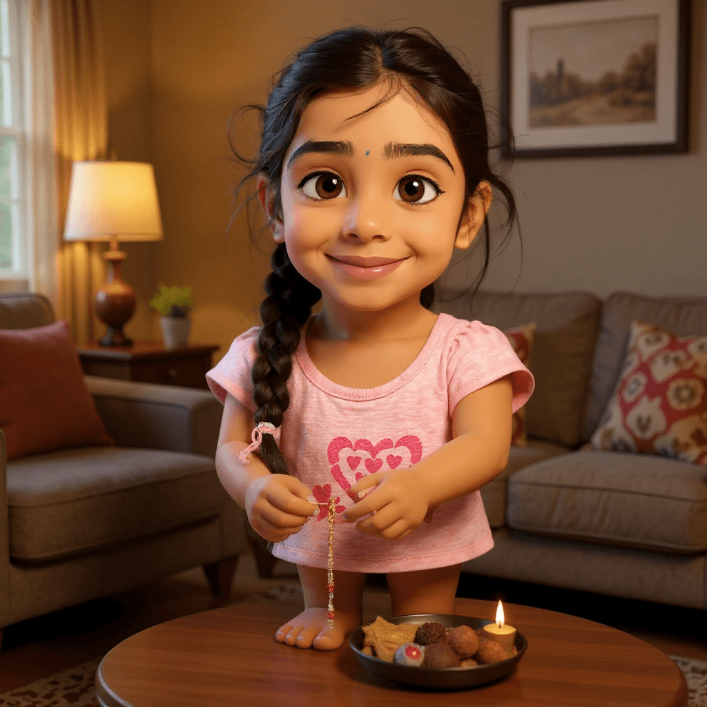 Raksha Bandhan storybook illustration